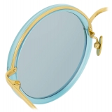 Linda Farrow - Tracy Round Sunglasses in Milky Blue - LFL239C60SUN - Linda Farrow Eyewear