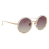 Linda Farrow - Occhiali da Sole Tracy Round in Quarzo - LFL239C51SUN - Linda Farrow Eyewear