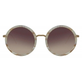 Linda Farrow - Tracy Round Sunglasses in Quartz - LFL239C51SUN - Linda Farrow Eyewear