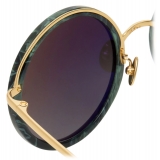 Linda Farrow - Tracy Round Sunglasses in Jade - LFL239C49SUN - Linda Farrow Eyewear