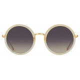 Linda Farrow - Tracy Round Sunglasses in Sherbet - LFL239C47SUN - Linda Farrow Eyewear