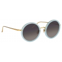Linda Farrow - Tracy Round Sunglasses in Spearmint - LFL239C48SUN - Linda Farrow Eyewear