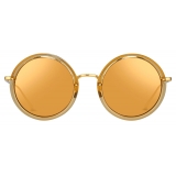 Linda Farrow - Tracy Round Sunglasses in Dew - LFL239C45SUN - Linda Farrow Eyewear