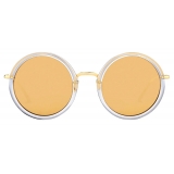 Linda Farrow - Tracy Round Sunglasses in Clear Brown - LFL239C30SUN - Linda Farrow Eyewear
