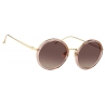 Linda Farrow - Occhiali da Sole Tracy Round in Rosa Tè - LFL239C33SUN - Linda Farrow Eyewear
