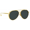 Linda Farrow - Torino Aviator Sunglasses in Yellow Gold - LFL1360C2SUN - Linda Farrow Eyewear