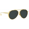 Linda Farrow - Occhiali da Sole Torino Aviator in Oro Giallo - LFL1360C2SUN - Linda Farrow Eyewear