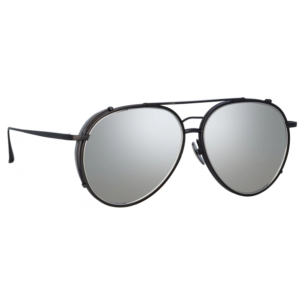 Linda Farrow - Torino Aviator Sunglasses in Nickel - LFL1360C4SUN - Linda Farrow Eyewear