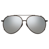 Linda Farrow - Torino Aviator Sunglasses in Nickel - LFL1360C4SUN - Linda Farrow Eyewear