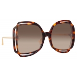 Linda Farrow - Valentina Squared Sunglasses in Tortoiseshell - LFL1173C2SUN - Linda Farrow Eyewear