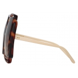 Linda Farrow - Valentina Squared Sunglasses in Tortoiseshell - LFL1173C2SUN - Linda Farrow Eyewear