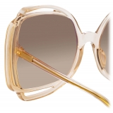 Linda Farrow - Valentina Squared Sunglasses in Ash - LFL1173C4SUN - Linda Farrow Eyewear