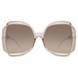 Linda Farrow - Valentina Squared Sunglasses in Ash - LFL1173C4SUN - Linda Farrow Eyewear