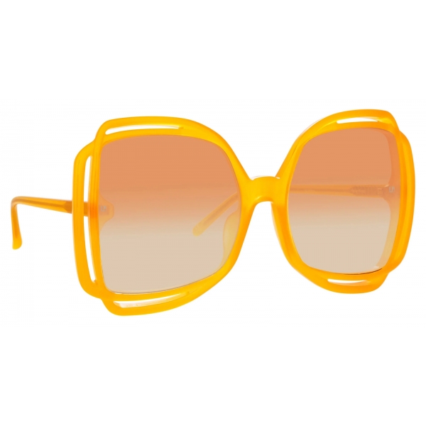 Linda Farrow - Valentina Squared Sunglasses in Orange - LFL1173C5SUN - Linda Farrow Eyewear