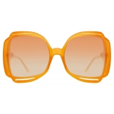 Linda Farrow - Occhiali da Sole Valentina Squared in Arancione - LFL1173C5SUN - Linda Farrow Eyewear