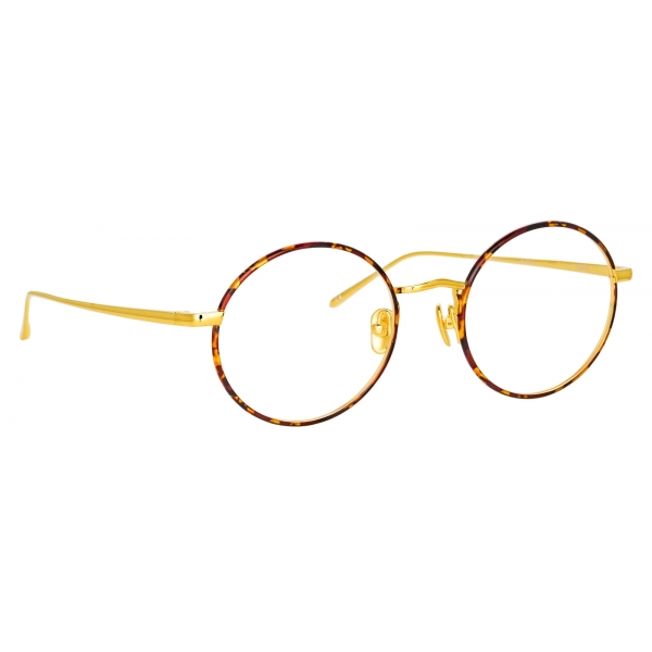 Linda Farrow - Adams Oval Optical Glasses in Yellow Gold Tortoiseshell - LFL925C5OPT - Linda Farrow Eyewear