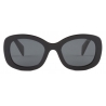 Prada - Prada Logo - Round Rectangular Sunglasses - Black Slate Gray - Prada Collection - Sunglasses - Prada Eyewear
