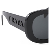 Prada - Prada Logo Collection - Occhiali da Sole Rotondi Rettangolare - Nero Ardesia - Prada Collection - Occhiali da Sole