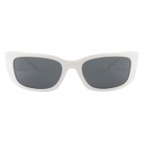 Prada - Prada Symbole - Wrap-Around Sunglasses - Chalk White Slate Gray - Prada Collection - Sunglasses - Prada Eyewear