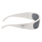 Prada - Prada Symbole - Wrap-Around Sunglasses - Chalk White Slate Gray - Prada Collection - Sunglasses - Prada Eyewear