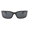 Prada - Prada Symbole - Wrap-Around Sunglasses - Black Slate Gray - Prada Collection - Sunglasses - Prada Eyewear