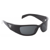 Prada - Prada Symbole - Wrap-Around Sunglasses - Black Slate Gray - Prada Collection - Sunglasses - Prada Eyewear