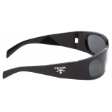 Prada - Prada Symbole - Wrap-Around Sunglasses - Black Slate Gray - Prada Collection - Sunglasses - Prada Eyewear