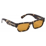Prada - Iconic Metal Plaque - Rectangular Sunglasses - Malt Black Tortoiseshell - Prada Collection - Sunglasses