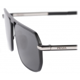 Prada - Iconic Metal Plaque - Geomatric Sunglasses - Black Slate Gray - Prada Collection - Sunglasses - Prada Eyewear