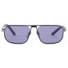 Prada - Iconica Placca in Metallo Collection - Occhiali da Sole Geometrico - Nero Iris - Prada Collection - Occhiali da Sole