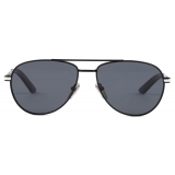 Prada - Iconic Metal Plaque - Aviator Sunglasses - Black - Prada Collection - Sunglasses - Prada Eyewear