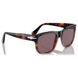 Persol - PO3306S - Brown Cut Light Brown Tortoise / Dark Violet Polarized - Sunglasses