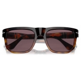 Persol - PO3306S - Brown Cut Light Brown Tortoise / Dark Violet Polarized - Sunglasses