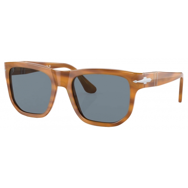 Persol - PO3306S - Striped Brown / Light Blue - Sunglasses - Persol Eyewear