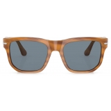 Persol - PO3306S - Striped Brown / Light Blue - Sunglasses - Persol Eyewear