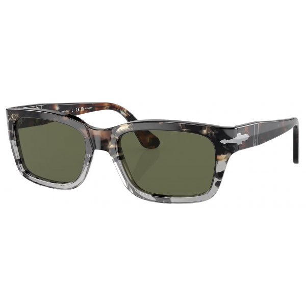 Persol - PO3301S - Tartaruga Grigia Taglio Marrone / Polarizzata Verde - Occhiali da Sole - Persol Eyewear