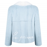La Prima Luxury - La Prima - Light Blue - Vison Fur 8mm Shaved With White Mink - Fur Coat - Luxury Exclusive Collection
