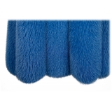 La Prima Luxury - Regina - Fox Shadow Fur Blue Ocean - Python Hand Painted - 18 kt Gold Hooks - Luxury Exclusive Collection