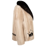 La Prima Luxury - La Prima - Beige - Vison Fur 8mm Shaved With White Mink - Fur Coat - Luxury Exclusive Collection