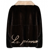 La Prima Luxury - La Prima - Mogano - Pelliccia Vison 8 mm Rasata con Visone Bianco - Pellicce - Luxury Exclusive Collection