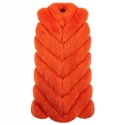 La Prima Luxury - Spiga Arancio - Orange White Shadow Fox Fur - 18 kt Gold - Fur Coat - Luxury Exclusive Collection