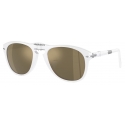 Persol - 714SM - Steve McQueen Exclusive - Opal Ivory / Clear Mirror 24k Gold Plated - Sunglasses