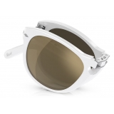 Persol - 714SM - Steve McQueen Exclusive - Avorio Opalino / Trasparente a Specchio Placcata Oro 24k - Occhiali da Sole