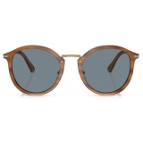 Persol - PO3309S - Striped Brown / Light Blue - Sunglasses - Persol Eyewear