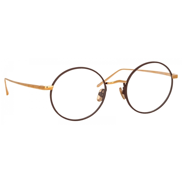 Linda Farrow - Occhiali da Vista Adams Oval in Oro Rosa Marrone - LFL925C4OPT - Linda Farrow Eyewear