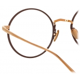 Linda Farrow - Adams Oval Optical Glasses in Rose Gold Brown - LFL925C4OPT - Linda Farrow Eyewear