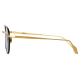 Linda Farrow - Anton Oval Optical Glasses in Yellow Gold Black - LFL1230C1OPT - Linda Farrow Eyewear