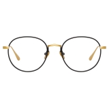 Linda Farrow - Anton Oval Optical Glasses in Yellow Gold Black - LFL1230C1OPT - Linda Farrow Eyewear