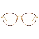 Linda Farrow - Anton Oval Optical Glasses in Yellow Gold Tortoiseshell - LFL1230C3OPT - Linda Farrow Eyewear