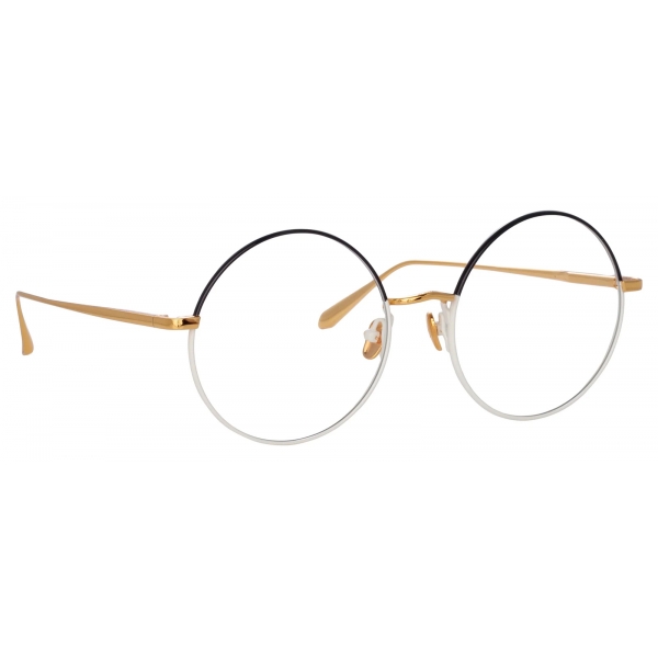 Linda Farrow - Occhiali da Vista Bea Round in Nero Oro Giallo - LFL1333C5OPT - Linda Farrow Eyewear